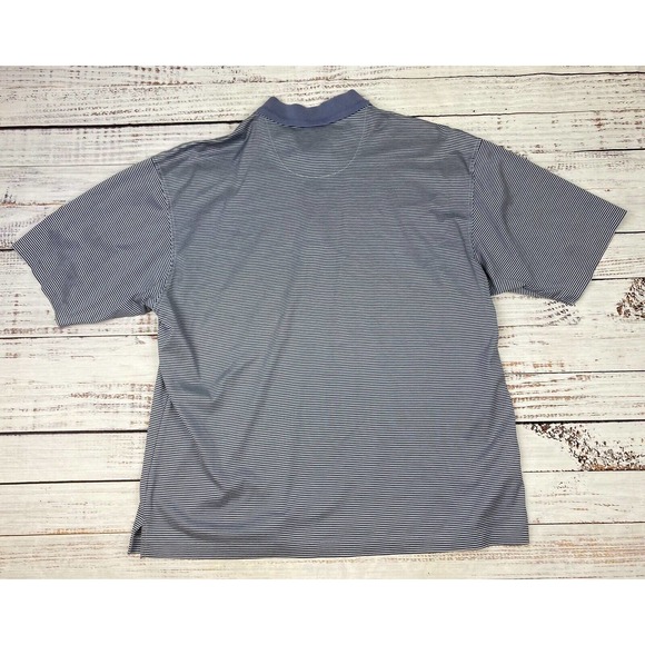 Tiger Woods Collection Golf Polo Shirt Mens Large Blue Striped‎ Nike TW EUC - Picture 3 of 3